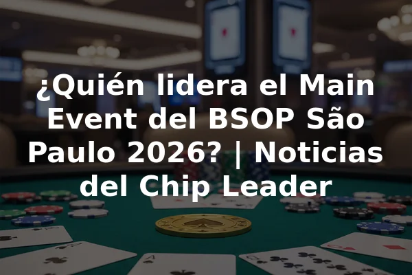 ¿Quién lidera el Main Event del BSOP São Paulo 2026? | Noticias del Chip Leader