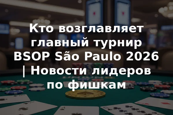 Кто возглавляет главный турнир BSOP São Paulo 2026 | Новости лидеров по фишкам