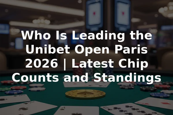 Who Is Leading the Unibet Open Paris 2026 | Latest Chip Counts and Standings