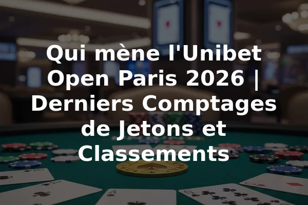 Qui mène l'Unibet Open Paris 2026 | Derniers Comptages de Jetons et Classements