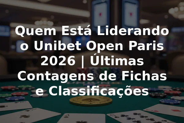 Quem Está Liderando o Unibet Open Paris 2026 | Últimas Contagens de Fichas e Classificações