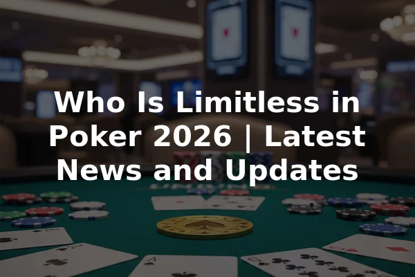 Who Is Limitless in Poker 2026 | Latest News and Updates