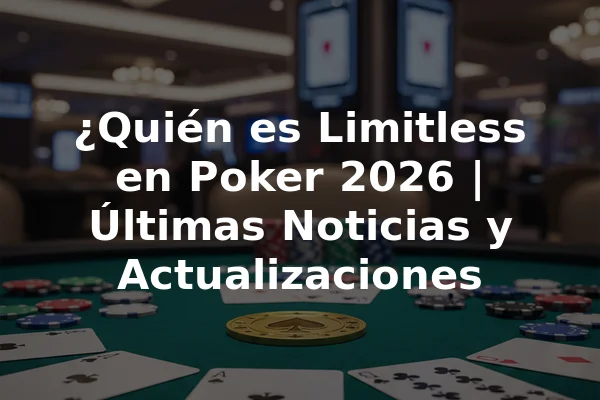¿Quién es Limitless en Poker 2026 | Últimas Noticias y Actualizaciones