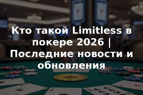 Кто такой Limitless в покере 2026 | Последние новости и обновления
