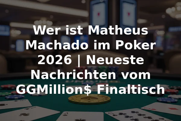 Wer ist Matheus Machado im Poker 2026 | Neueste Nachrichten vom GGMillion$ Finaltisch