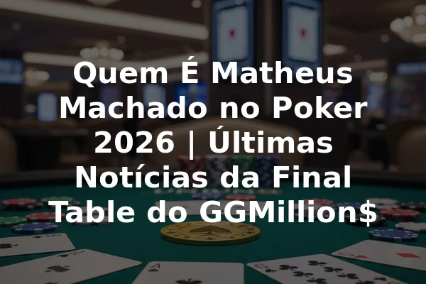Quem É Matheus Machado no Poker 2026 | Últimas Notícias da Final Table do GGMillion$