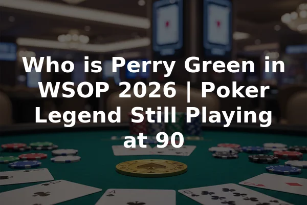 Who is Perry Green in WSOP 2026 | Poker Legend Still Playing at 90