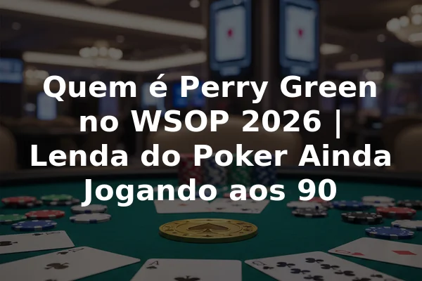 Quem é Perry Green no WSOP 2026 | Lenda do Poker Ainda Jogando aos 90