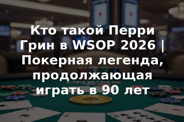 Кто такой Перри Грин в WSOP 2026 | Покерная легенда, продолжающая играть в 90 лет