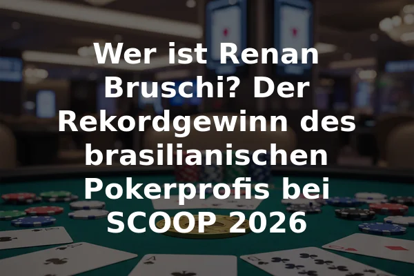 Wer ist Renan Bruschi? Der Rekordgewinn des brasilianischen Pokerprofis bei SCOOP 2026