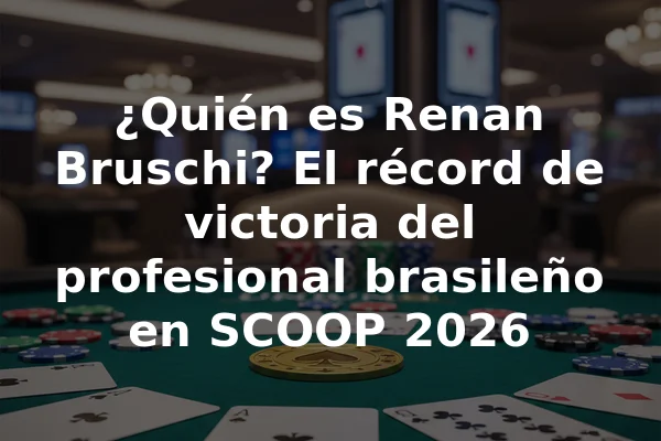 ¿Quién es Renan Bruschi? El récord de victoria del profesional brasileño en SCOOP 2026