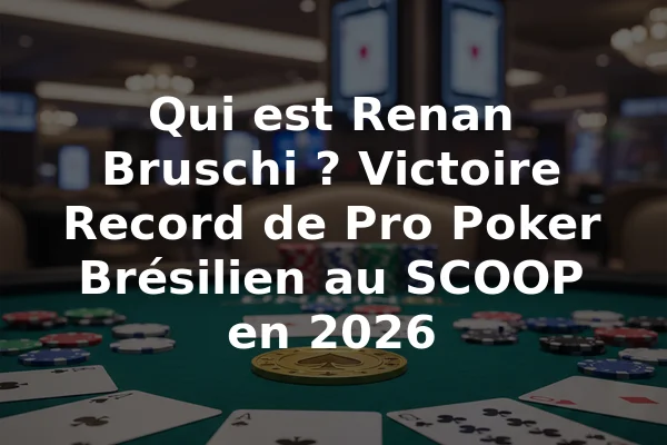 Qui est Renan Bruschi ? Victoire Record de Pro Poker Brésilien au SCOOP en 2026