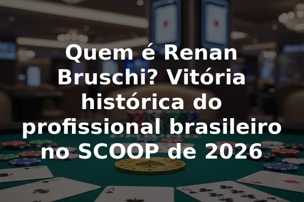 Quem é Renan Bruschi? Vitória histórica do profissional brasileiro no SCOOP de 2026