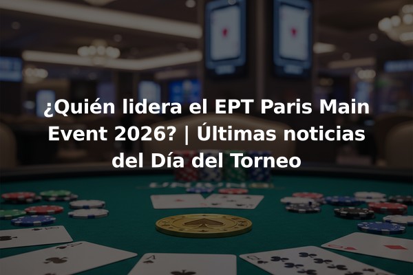 ¿Quién lidera el EPT Paris Main Event 2026? | Últimas noticias del Día del Torneo