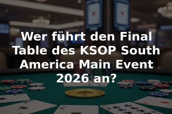 Wer führt den Final Table des KSOP South America Main Event 2026 an?