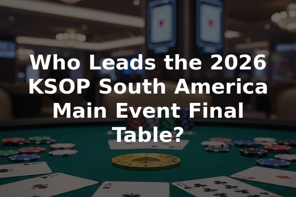 Who Leads the 2026 KSOP South America Main Event Final Table?