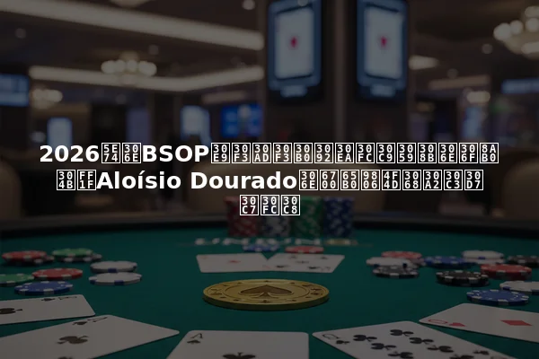2026年のBSOPランキングをリードするのは誰か？Aloísio Douradoの最新順位とアップデート