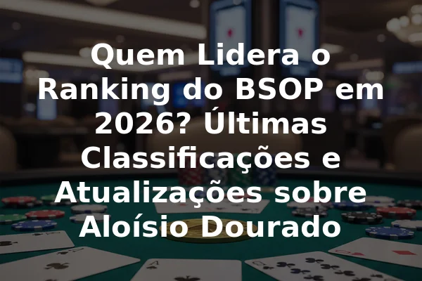 Quem Lidera o Ranking do BSOP em 2026? Últimas Classificações e Atualizações sobre Aloísio Dourado