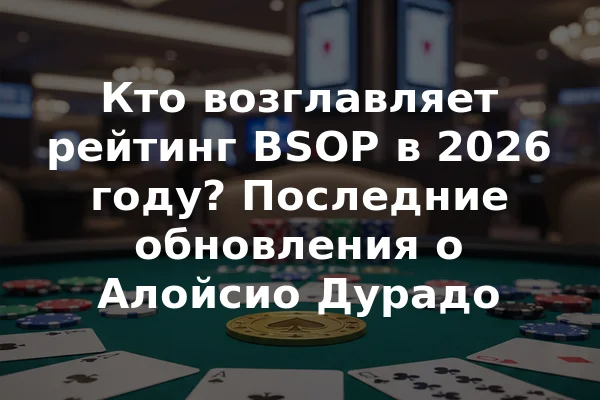 Кто возглавляет рейтинг BSOP в 2026 году? Последние обновления о Алойсио Дурадо