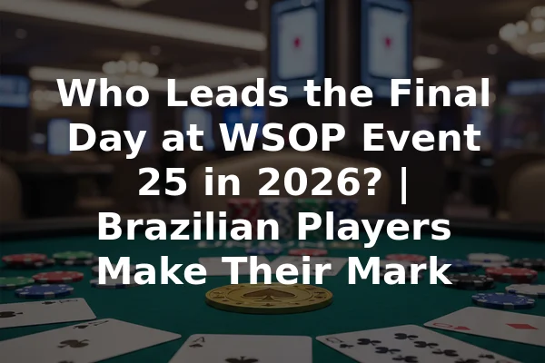 Who Leads the Final Day at WSOP Event 25 in 2026? | Brazilian Players Make Their Mark