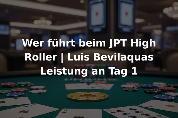 Wer führt beim JPT High Roller | Luis Bevilaquas Leistung an Tag 1