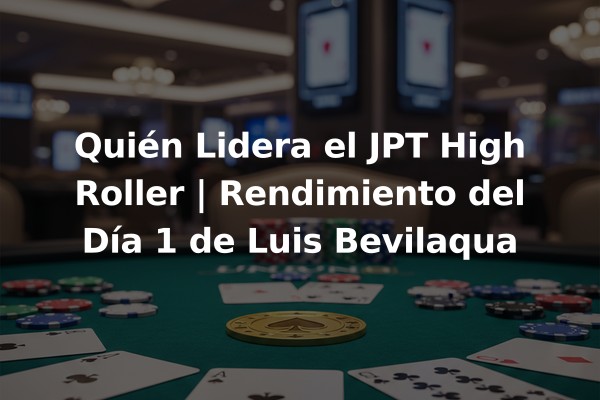 Quién Lidera el JPT High Roller | Rendimiento del Día 1 de Luis Bevilaqua