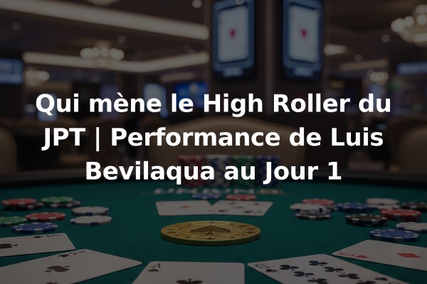 Qui mène le High Roller du JPT | Performance de Luis Bevilaqua au Jour 1