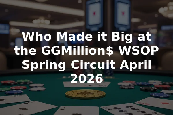 Who Made it Big at the GGMillion$ WSOP Spring Circuit April 2026