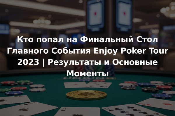 Кто попал на Финальный Стол Главного События Enjoy Poker Tour 2023 | Результаты и Основные Моменты