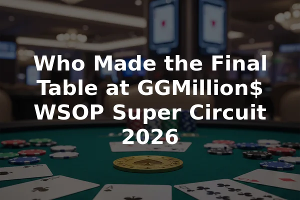 Who Made the Final Table at GGMillion$ WSOP Super Circuit 2026
