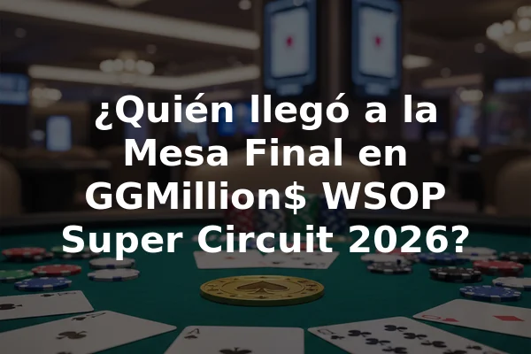 ¿Quién llegó a la Mesa Final en GGMillion$ WSOP Super Circuit 2026?