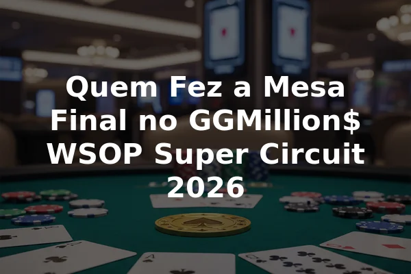 Quem Fez a Mesa Final no GGMillion$ WSOP Super Circuit 2026
