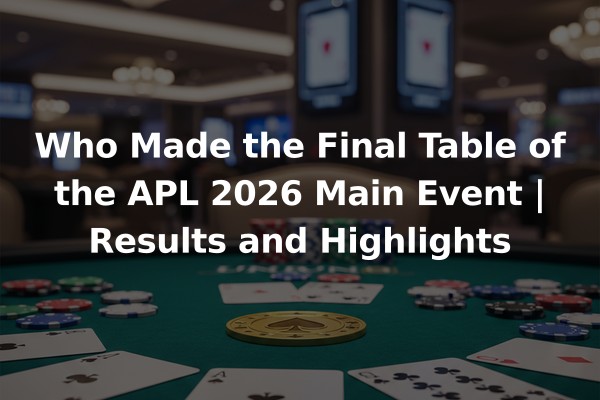 Who Made the Final Table of the APL 2026 Main Event | Results and Highlights