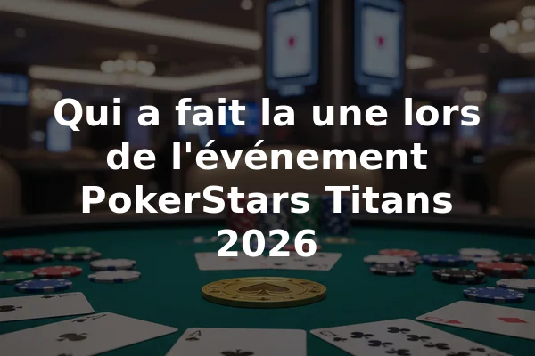 Qui a fait la une lors de l'événement PokerStars Titans 2026
