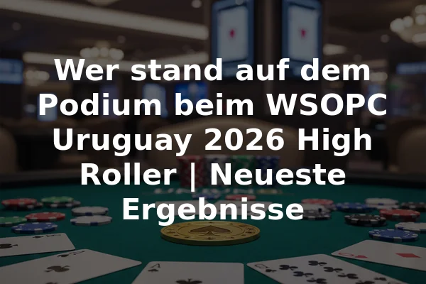 Wer stand auf dem Podium beim WSOPC Uruguay 2026 High Roller | Neueste Ergebnisse