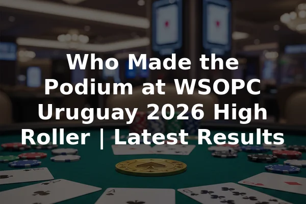 Who Made the Podium at WSOPC Uruguay 2026 High Roller | Latest Results