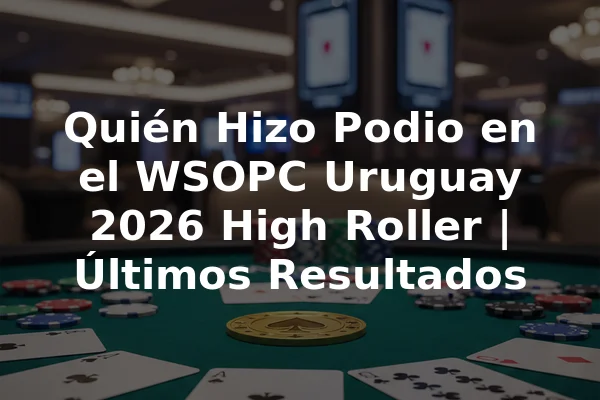 Quién Hizo Podio en el WSOPC Uruguay 2026 High Roller | Últimos Resultados