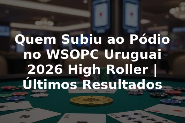 Quem Subiu ao Pódio no WSOPC Uruguai 2026 High Roller | Últimos Resultados