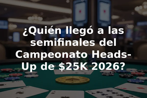 ¿Quién llegó a las semifinales del Campeonato Heads-Up de $25K 2026?