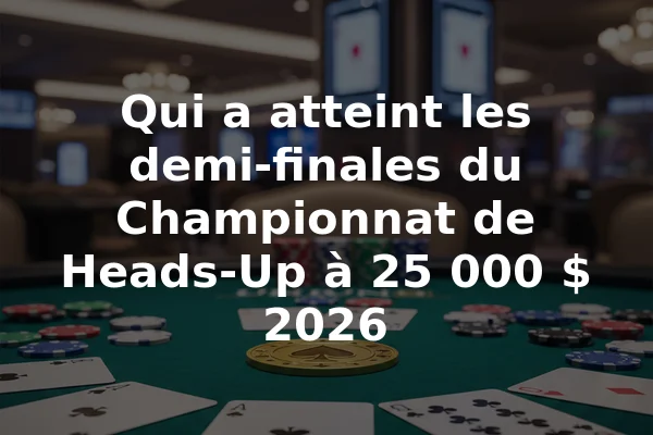 Qui a atteint les demi-finales du Championnat de Heads-Up à 25 000 $ 2026