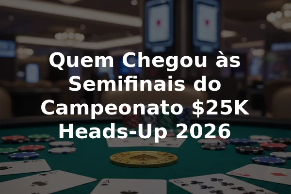 Quem Chegou às Semifinais do Campeonato $25K Heads-Up 2026