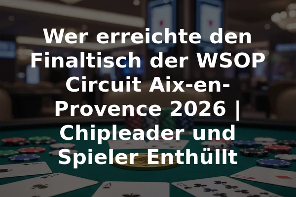 Wer erreichte den Finaltisch der WSOP Circuit Aix-en-Provence 2026 | Chipleader und Spieler Enthüllt