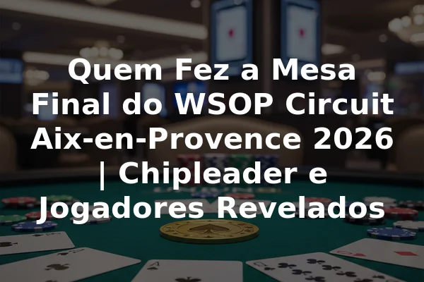 Quem Fez a Mesa Final do WSOP Circuit Aix-en-Provence 2026 | Chipleader e Jogadores Revelados