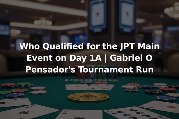Who Qualified for the JPT Main Event on Day 1A | Gabriel O Pensador's Tournament Run