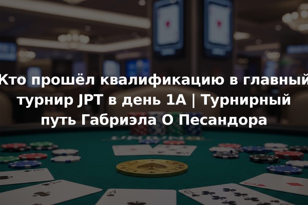 Кто прошёл квалификацию в главный турнир JPT в день 1A | Турнирный путь Габриэла О Песандора