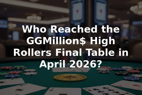 Who Reached the GGMillion$ High Rollers Final Table in April 2026?