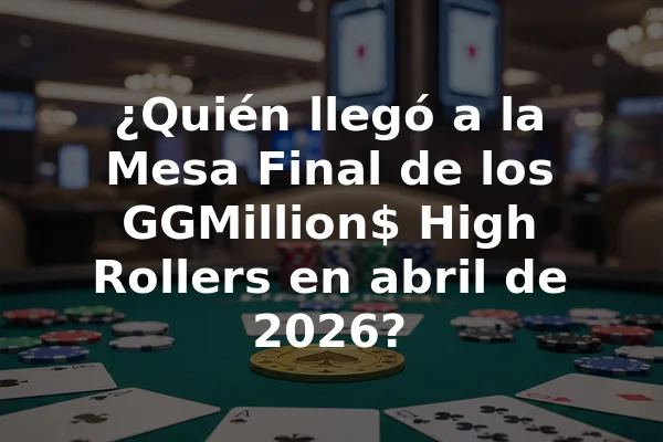¿Quién llegó a la Mesa Final de los GGMillion$ High Rollers en abril de 2026?