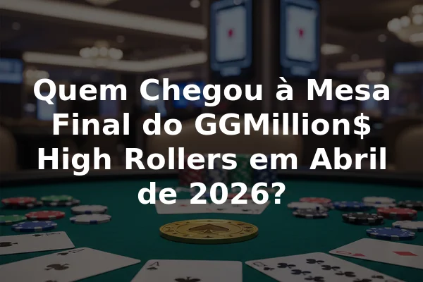 Quem Chegou à Mesa Final do GGMillion$ High Rollers em Abril de 2026?
