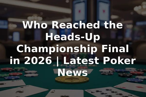 Who Reached the Heads-Up Championship Final in 2026 | Latest Poker News