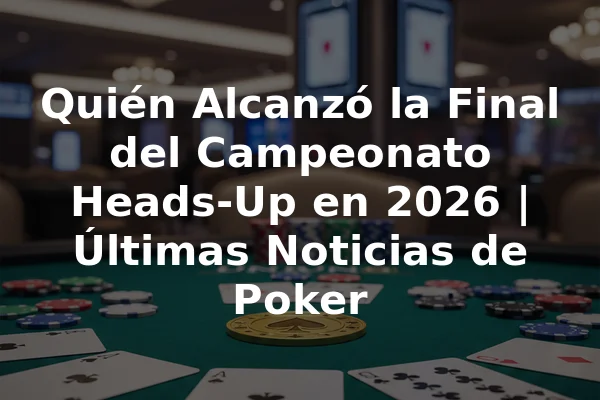 Quién Alcanzó la Final del Campeonato Heads-Up en 2026 | Últimas Noticias de Poker